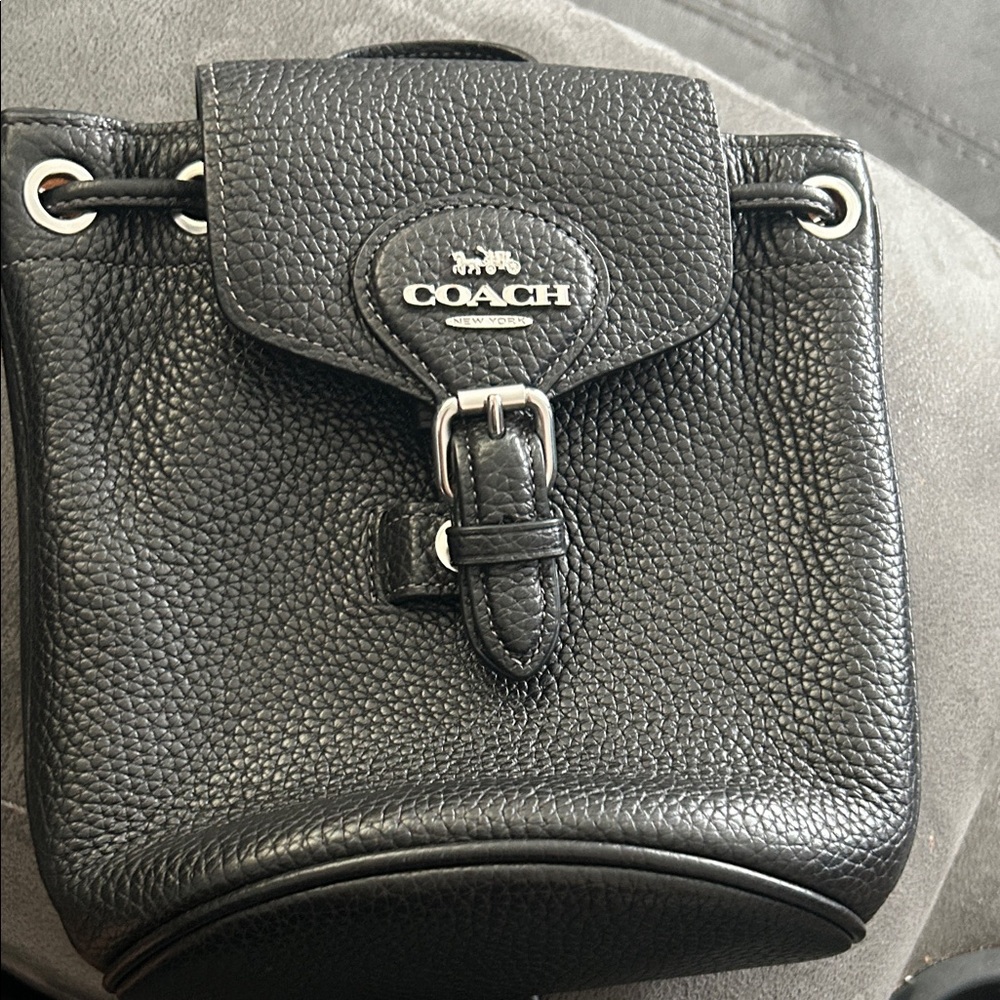 Coach Pebbled Black Leather Belt Bag